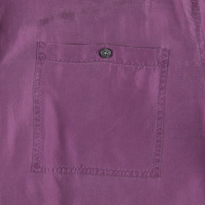 90'S Fitting Image Short-Sleeve Silk Shirt, Women's Size XL (Equivalent), Vintage silk purple type Vintage Second Hand