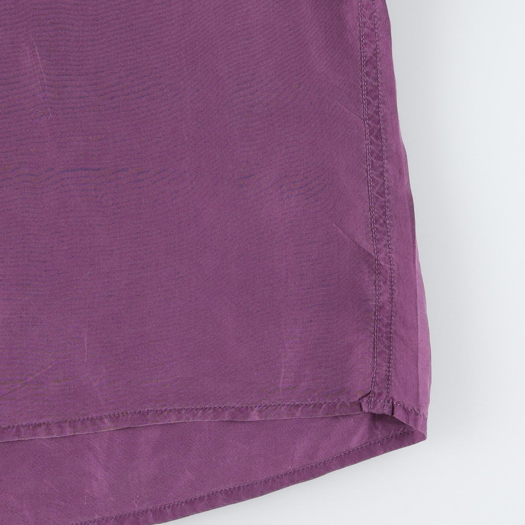 90'S Fitting Image Short-Sleeve Silk Shirt, Women's Size XL (Equivalent), Vintage silk purple type Vintage Second Hand