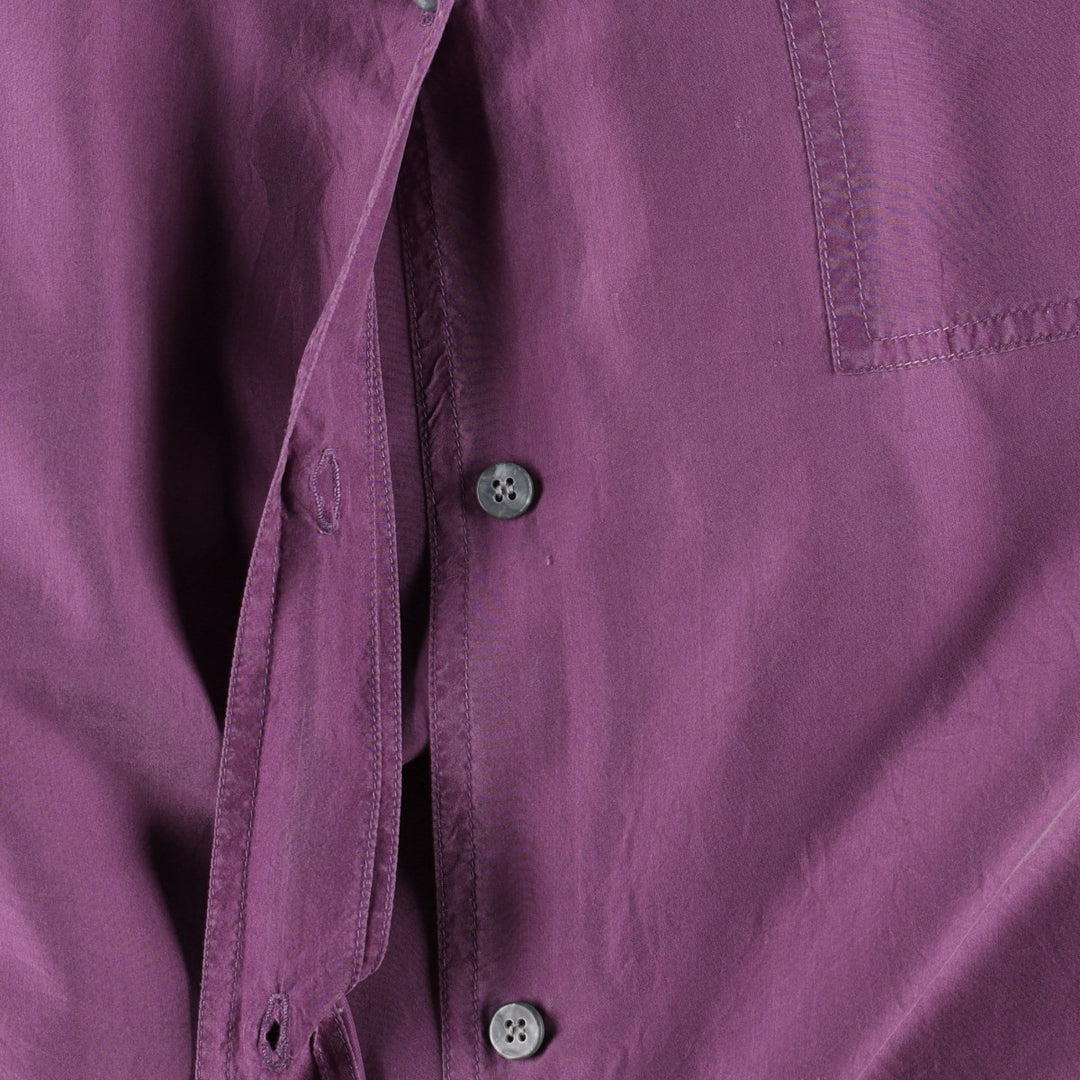 90'S Fitting Image Short-Sleeve Silk Shirt, Women's Size XL (Equivalent), Vintage silk purple type Vintage Second Hand