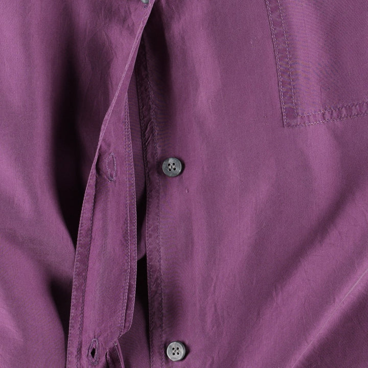 90'S Fitting Image Short-Sleeve Silk Shirt, Women's Size XL (Equivalent), Vintage silk purple type Vintage Second Hand