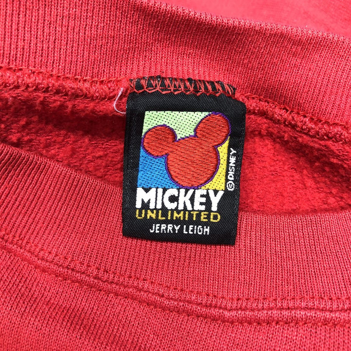 90'S Disney Mickey Mouse character sweatshirt, sweatshirt, made in USA, men's XL size, vintage cotton red type Vintage Second Hand