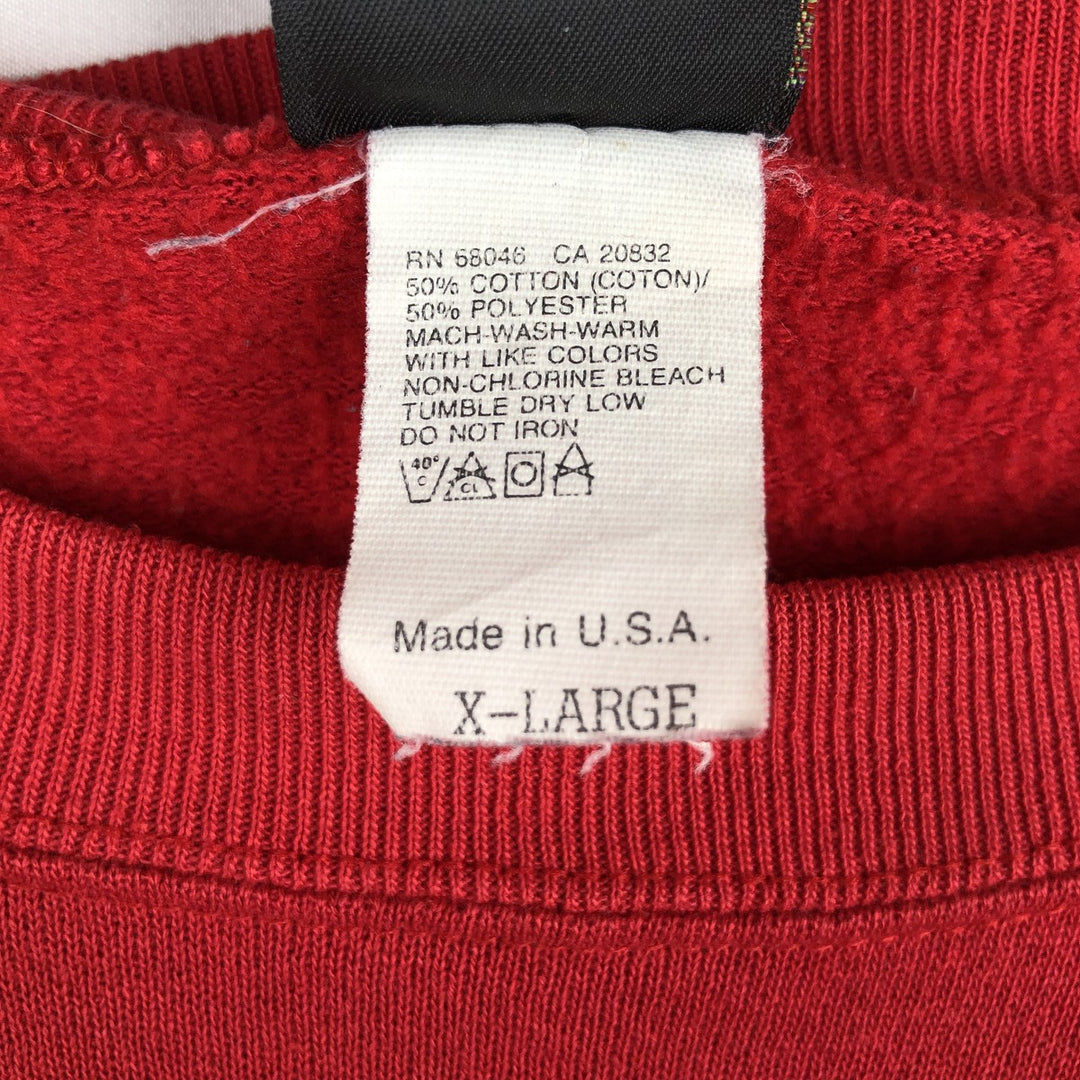 90'S Disney Mickey Mouse character sweatshirt, sweatshirt, made in USA, men's XL size, vintage cotton red type Vintage Second Hand