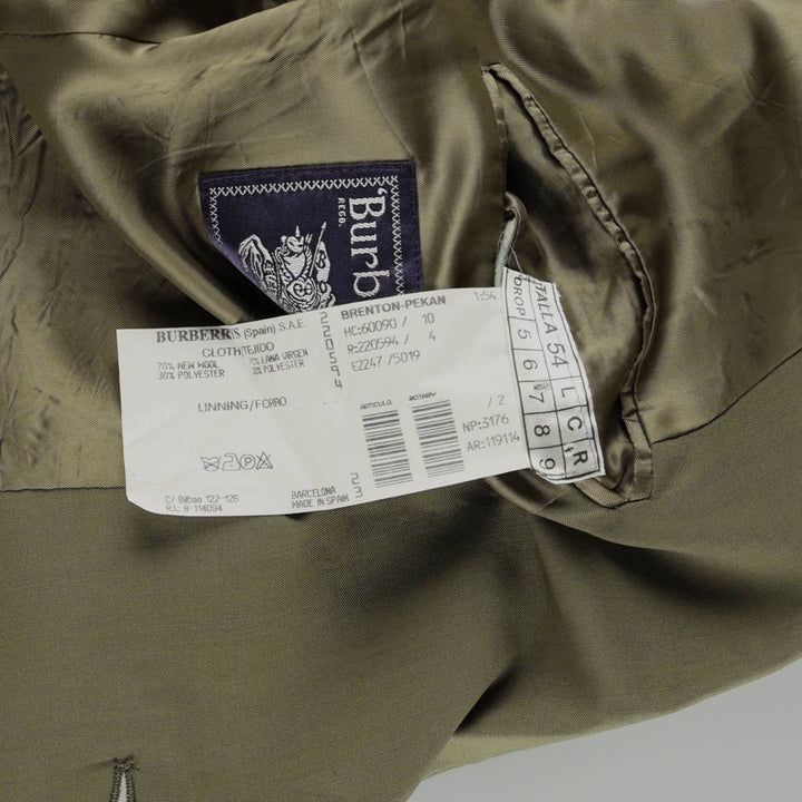 Burberry's wool tailored jacket, made in Spain, men's size XL. wool Khaki type Vintage Second Hand