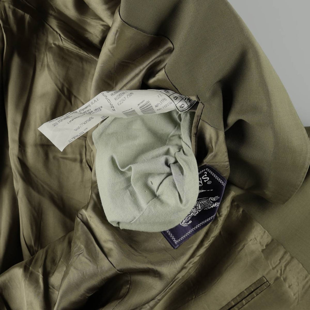Burberry's wool tailored jacket, made in Spain, men's size XL. wool Khaki type Vintage Second Hand