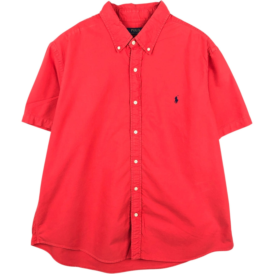 Ralph Lauren POLO RALPH LAUREN CLASSIC FIT Short-Sleeve Button-Down Shirt, Men's Size XXL (approx.) cotton red type Vintage Second Hand
