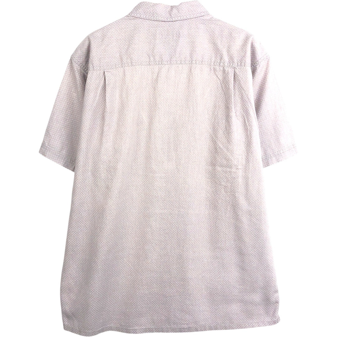 Patagonia Backstep Shirt 53139SP16 Dot Pattern Short Sleeve Hemp Shirt Box Shirt Men's Size L Hemp gray type Vintage Second Hand