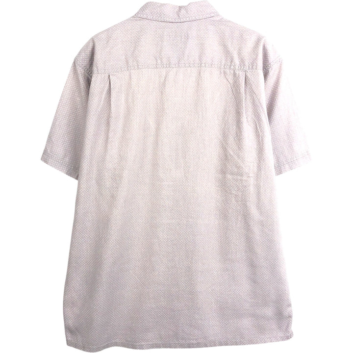 Patagonia Backstep Shirt 53139SP16 Dot Pattern Short Sleeve Hemp Shirt Box Shirt Men's Size L Hemp gray type Vintage Second Hand