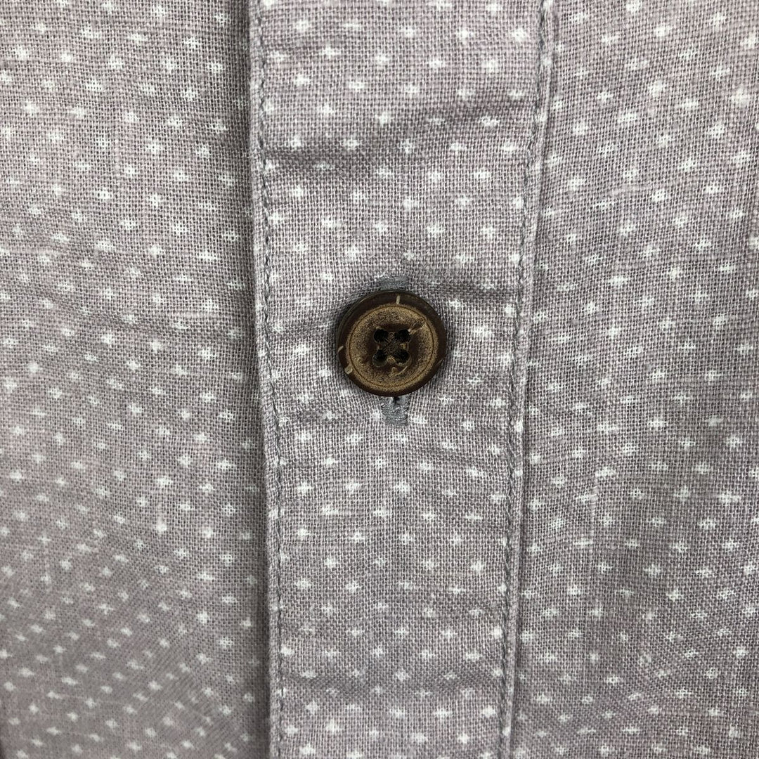 Patagonia Backstep Shirt 53139SP16 Dot Pattern Short Sleeve Hemp Shirt Box Shirt Men's Size L Hemp gray type Vintage Second Hand