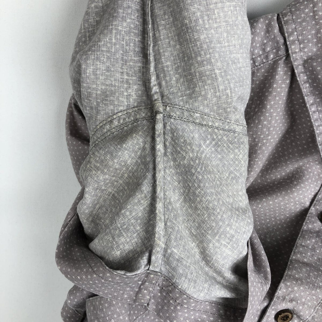 Patagonia Backstep Shirt 53139SP16 Dot Pattern Short Sleeve Hemp Shirt Box Shirt Men's Size L Hemp gray type Vintage Second Hand