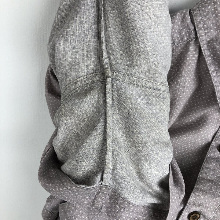 Patagonia Backstep Shirt 53139SP16 Dot Pattern Short Sleeve Hemp Shirt Box Shirt Men's Size L Hemp gray type Vintage Second Hand