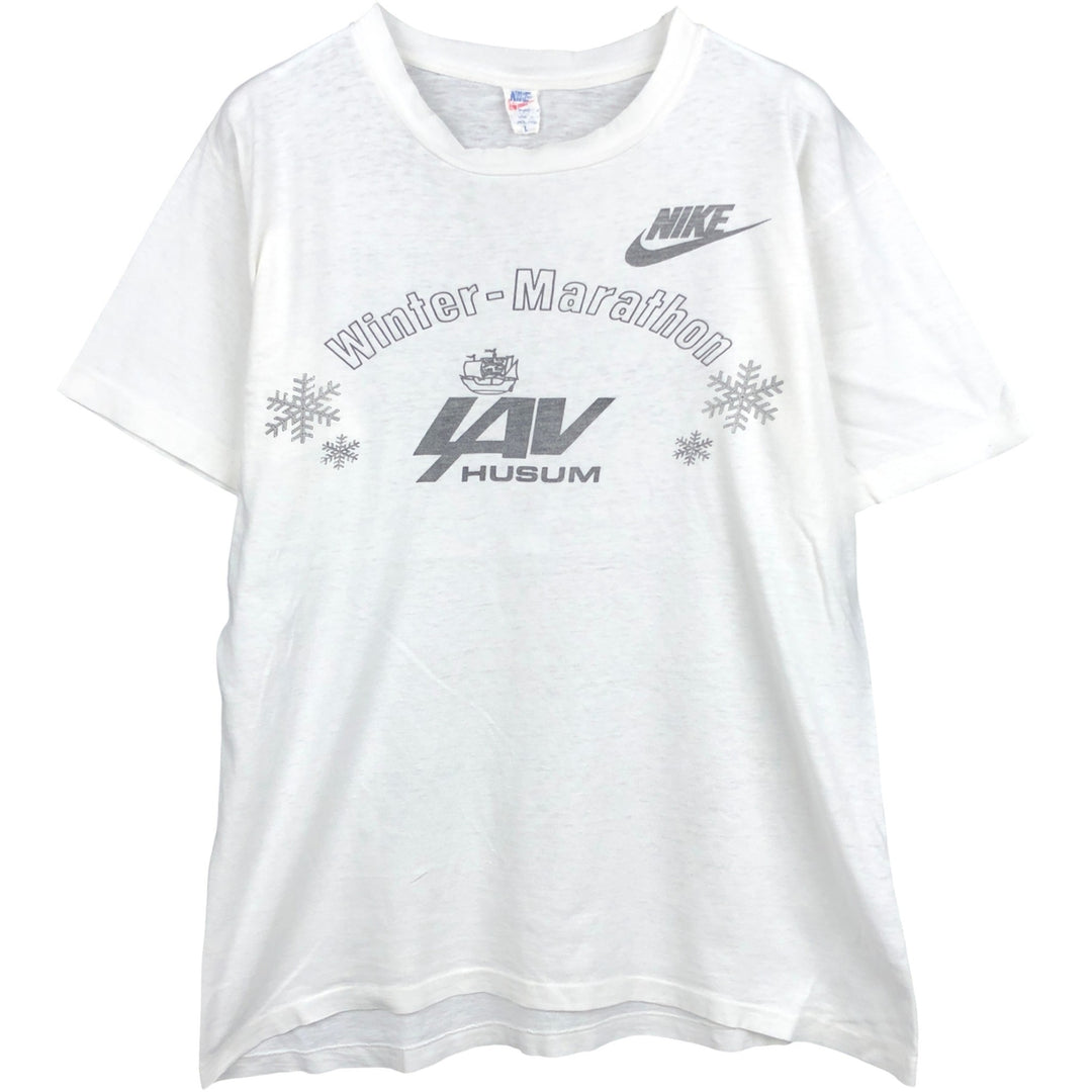 ~90'S Nike sports print t-shirt, made in West Germany, men's size L equivalent, vintage. cotton white type Vintage Second Hand