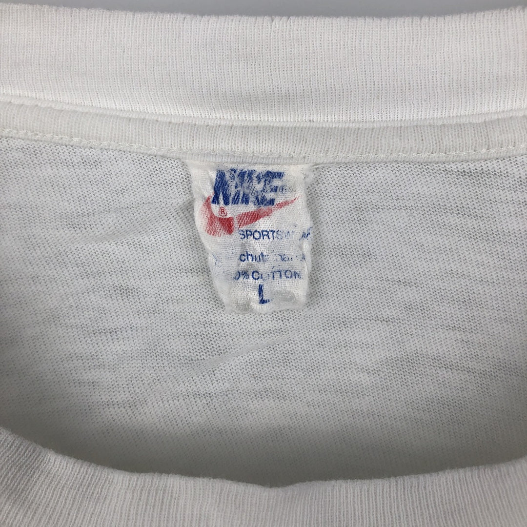 ~90'S Nike sports print t-shirt, made in West Germany, men's size L equivalent, vintage. cotton white type Vintage Second Hand