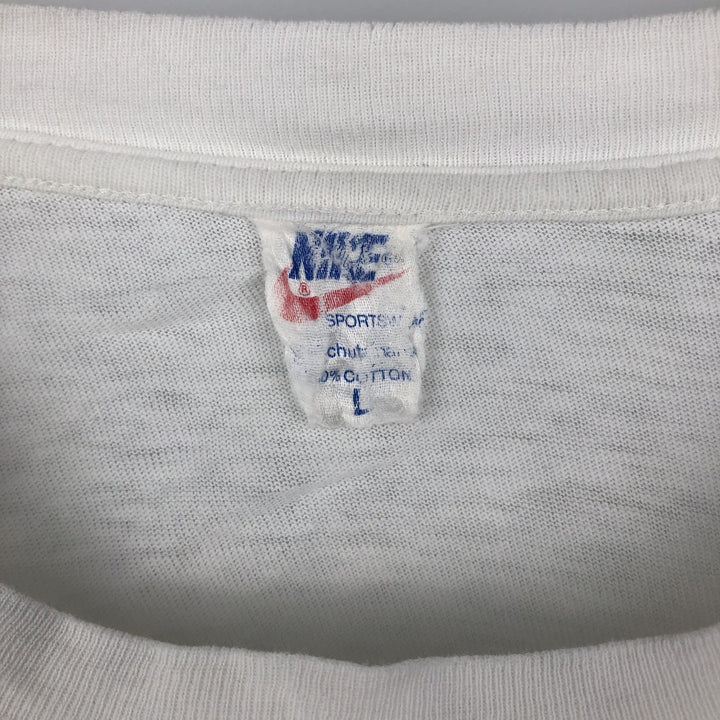 ~90'S Nike sports print t-shirt, made in West Germany, men's size L equivalent, vintage. cotton white type Vintage Second Hand