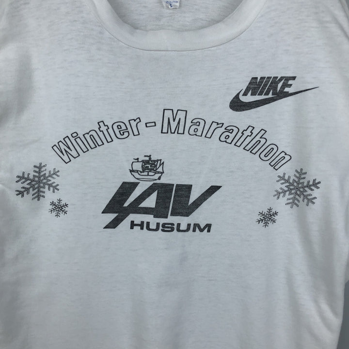 ~90'S Nike sports print t-shirt, made in West Germany, men's size L equivalent, vintage. cotton white type Vintage Second Hand
