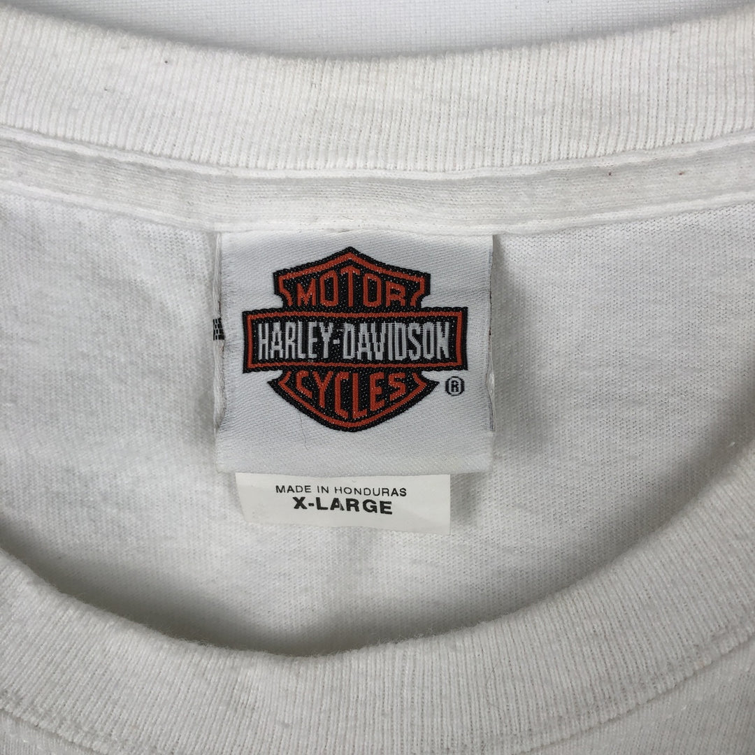 Harley-Davidson Skull Pattern Sleeveless Motorcycle T-Shirt, Men's Size XL (approx.) cotton white type Vintage Second Hand