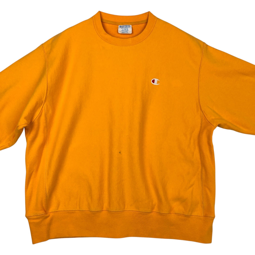 Champion REVERSE WEAVE Reverse Weave One-Point Logo Sweatshirt, Men's XL cotton yellow type Vintage Second Hand