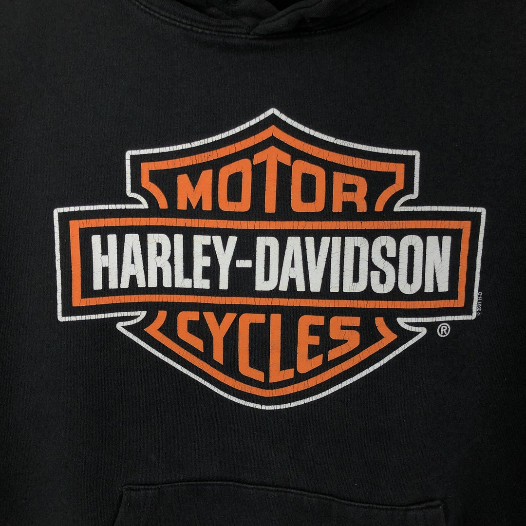 Harley-Davidson Advertising Pullover Hoodie, Men's XL cotton black type Vintage Second Hand