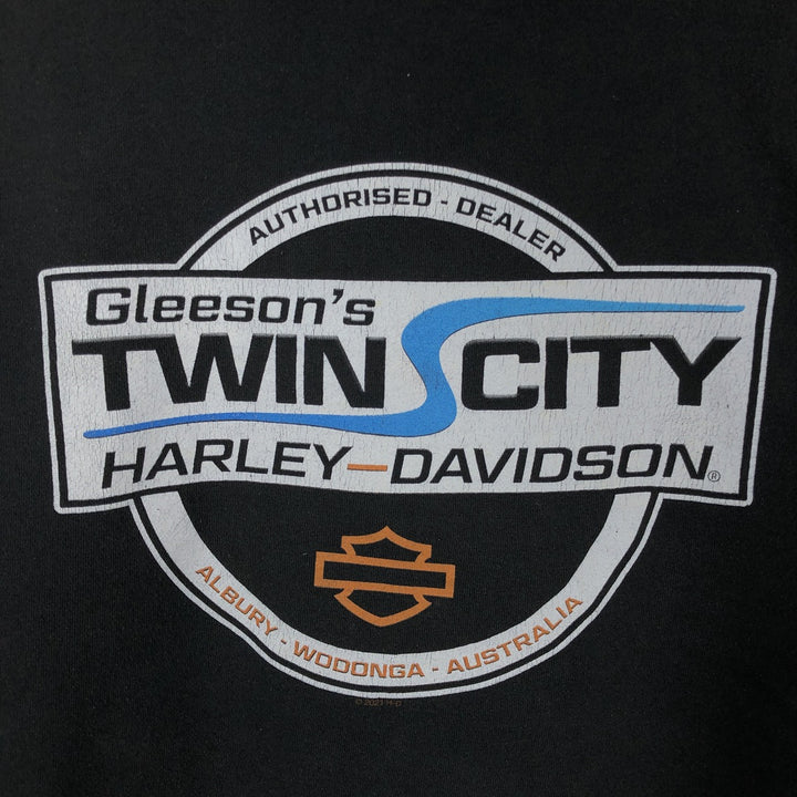 Harley-Davidson Advertising Pullover Hoodie, Men's XL cotton black type Vintage Second Hand
