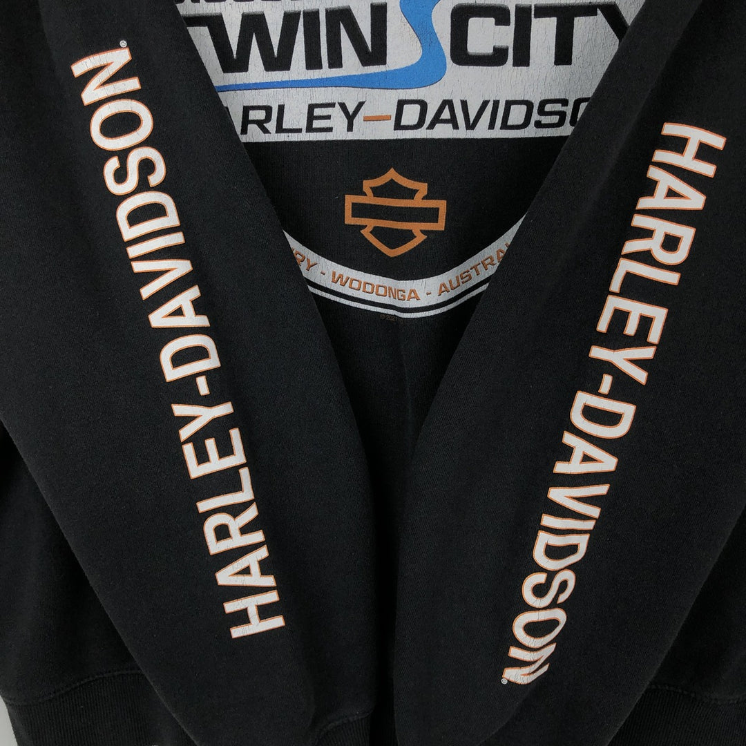 Harley-Davidson Advertising Pullover Hoodie, Men's XL cotton black type Vintage Second Hand
