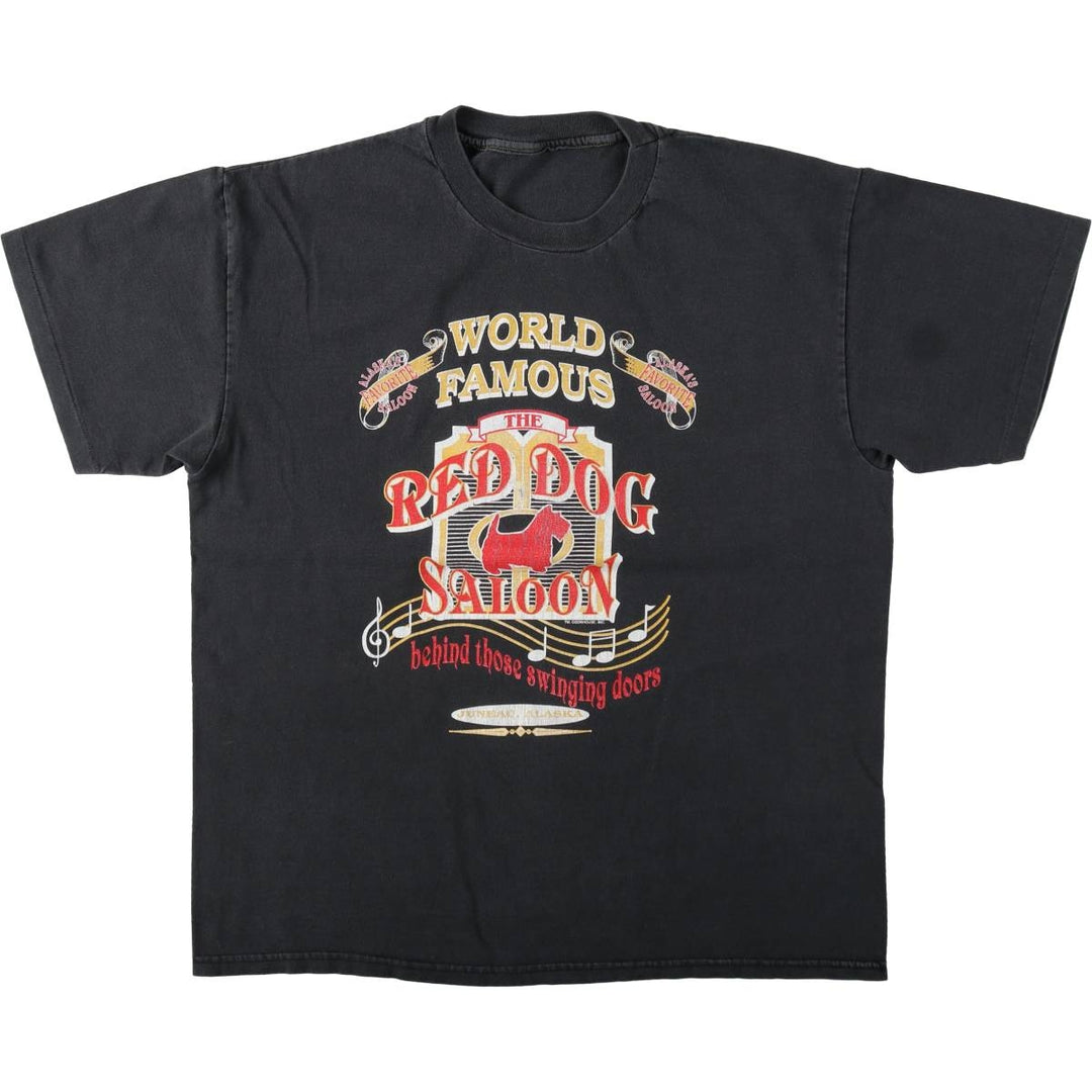 90'S RED DOG SALOON advertising T-shirt, men's size L equivalent, vintage. unclear Charcoal Vintage Second Hand
