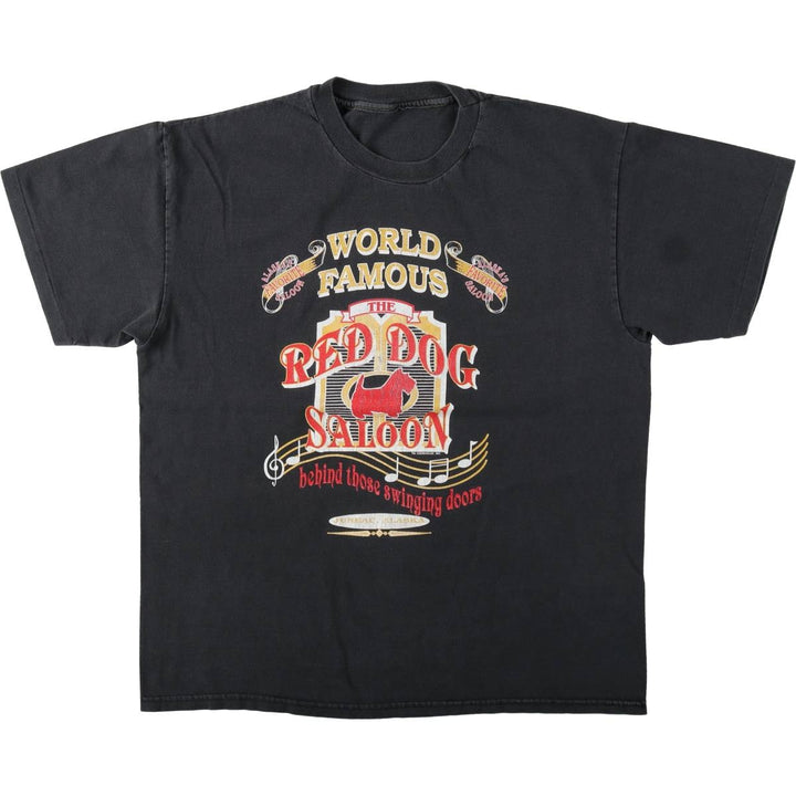 90'S RED DOG SALOON advertising T-shirt, men's size L equivalent, vintage. unclear Charcoal Vintage Second Hand