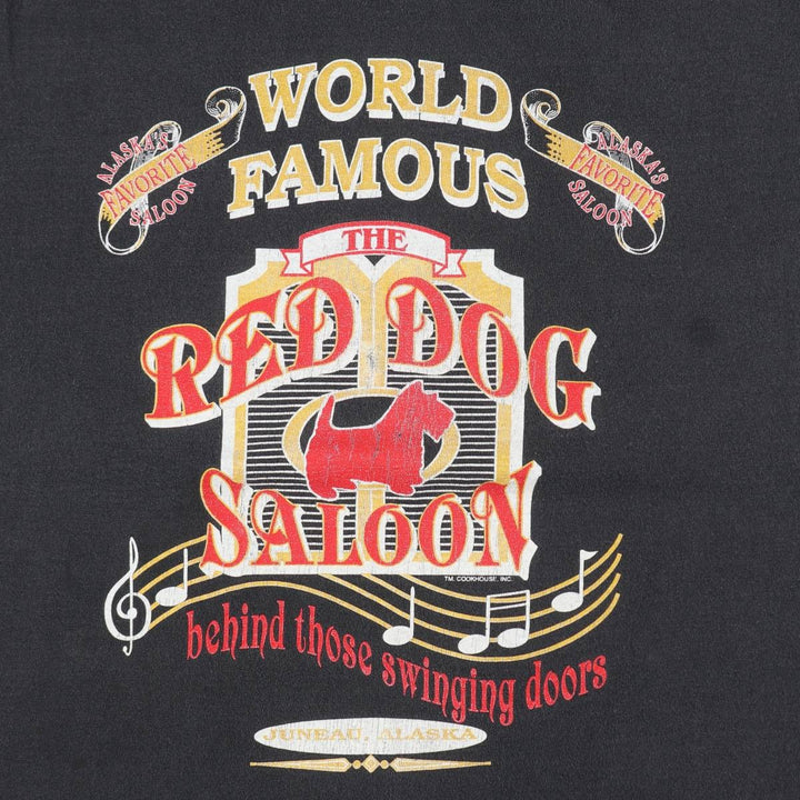 90'S RED DOG SALOON advertising T-shirt, men's size L equivalent, vintage. unclear Charcoal Vintage Second Hand