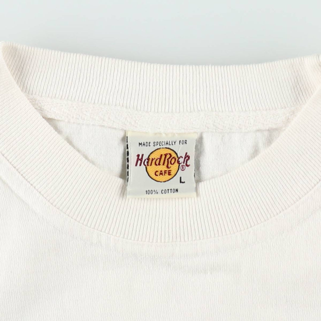 HARD ROCK CAFE Hard Rock Cafe Advertising T-shirt Men's L size cotton white type Vintage Second Hand