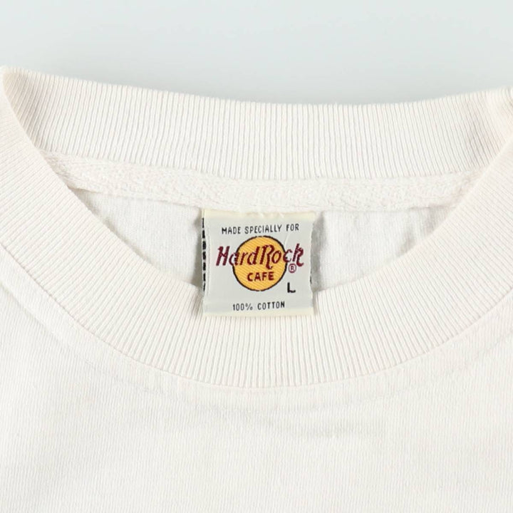 HARD ROCK CAFE Hard Rock Cafe Advertising T-shirt Men's L size cotton white type Vintage Second Hand