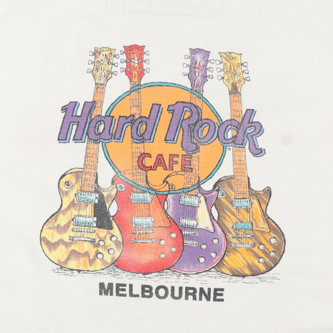 HARD ROCK CAFE Hard Rock Cafe Advertising T-shirt Men's L size cotton white type Vintage Second Hand