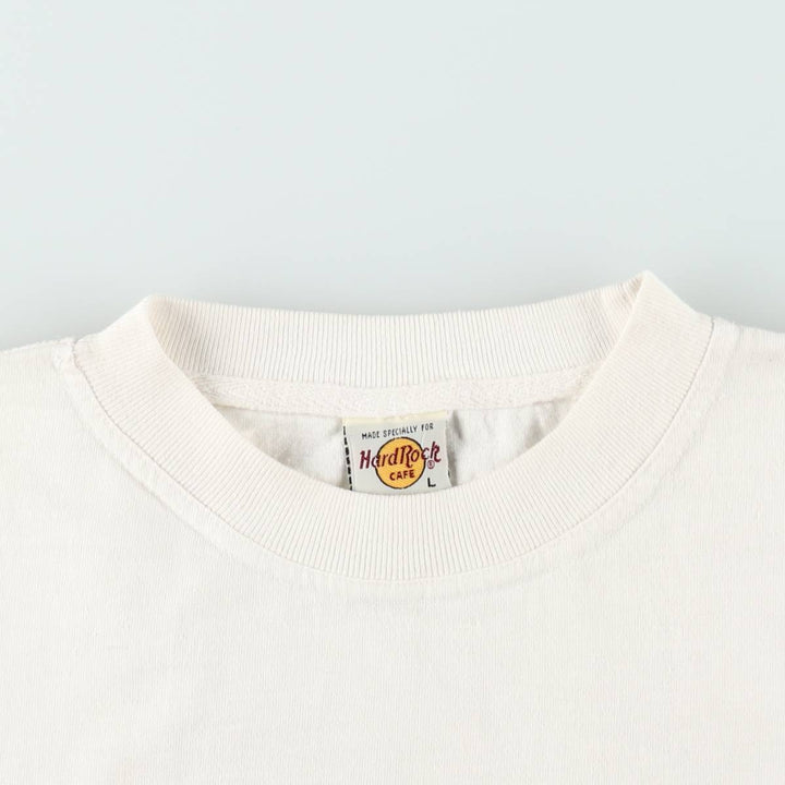 HARD ROCK CAFE Hard Rock Cafe Advertising T-shirt Men's L size cotton white type Vintage Second Hand