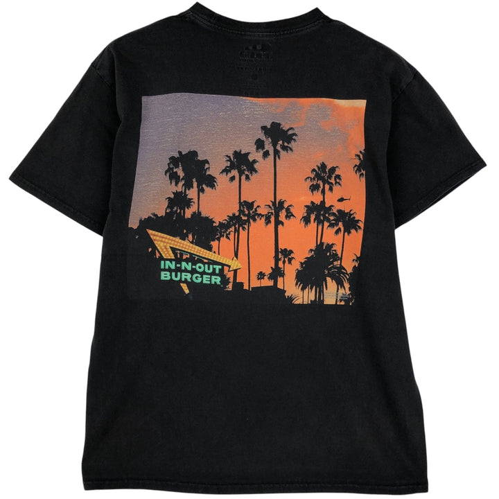 IN-N-OUT BURGER In-and-Out Burger Advertising T-shirt, Men's M size cotton black type Vintage Second Hand