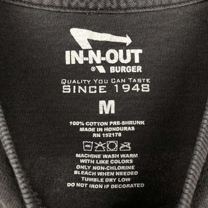 IN-N-OUT BURGER In-and-Out Burger Advertising T-shirt, Men's M size cotton black type Vintage Second Hand