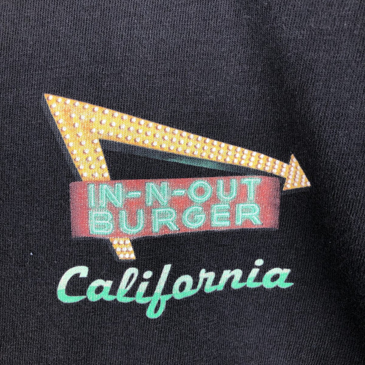 IN-N-OUT BURGER In-and-Out Burger Advertising T-shirt, Men's M size cotton black type Vintage Second Hand