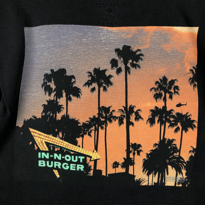 IN-N-OUT BURGER In-and-Out Burger Advertising T-shirt, Men's M size cotton black type Vintage Second Hand