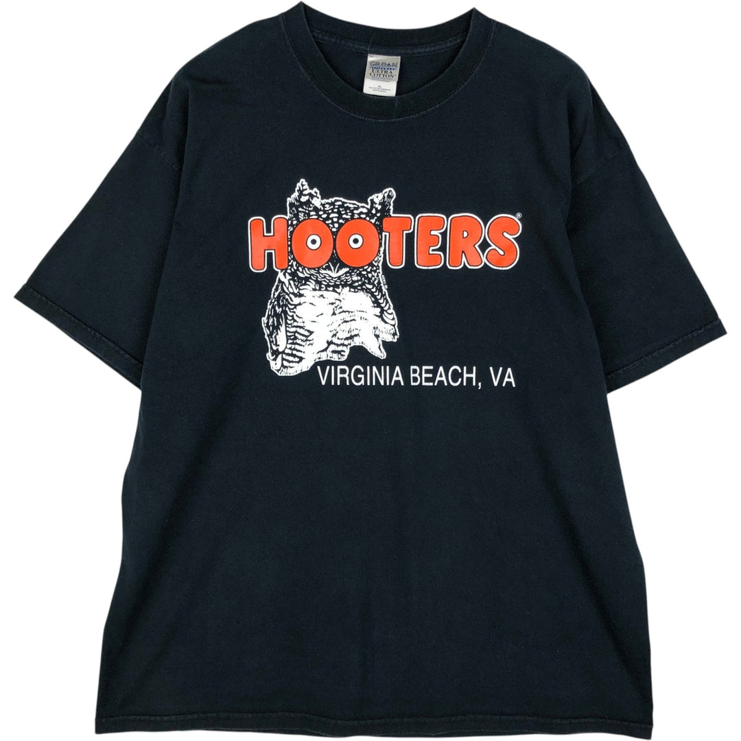 Gildan HOOTERS advertising T-shirt, men's size XL (equivalent) cotton black type Vintage Second Hand