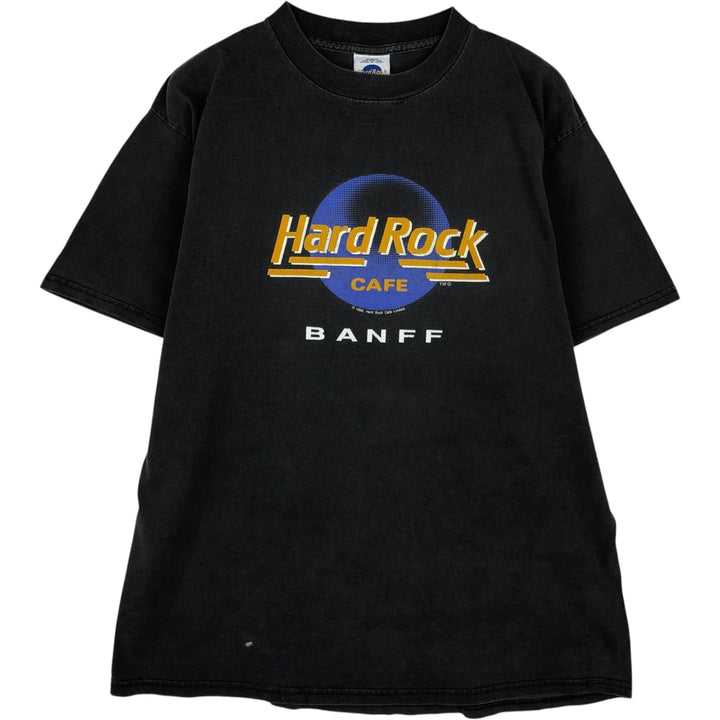 80'S Hard Rock Cafe Advertising T-Shirt, Made in Canada, Men's XL equivalent, Vintage cotton black type Vintage Second Hand
