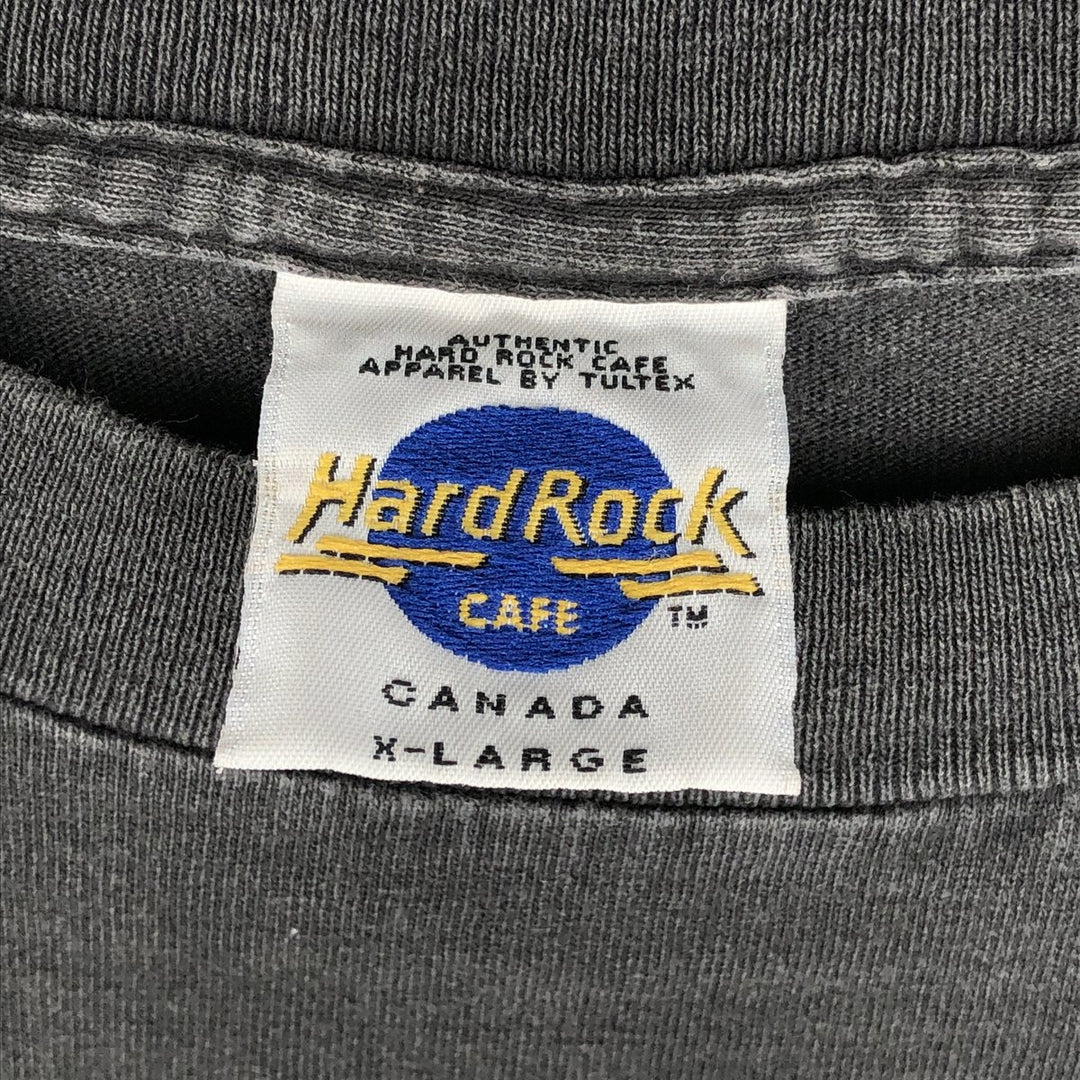 80'S Hard Rock Cafe Advertising T-Shirt, Made in Canada, Men's XL equivalent, Vintage cotton black type Vintage Second Hand
