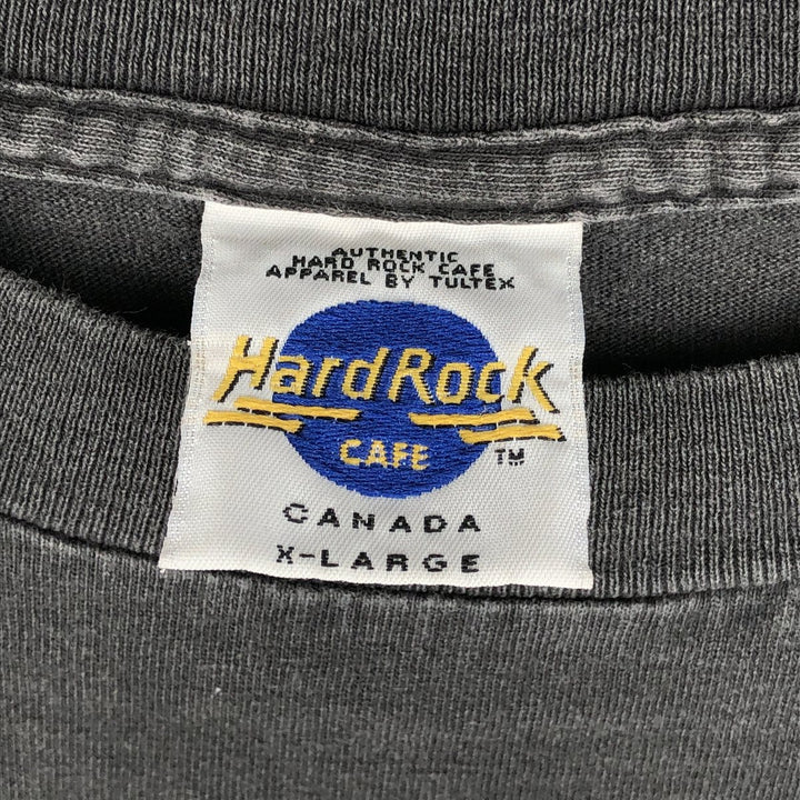 80'S Hard Rock Cafe Advertising T-Shirt, Made in Canada, Men's XL equivalent, Vintage cotton black type Vintage Second Hand