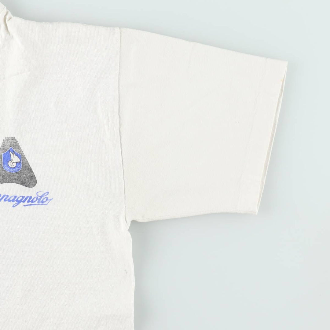 90'S BELTON Campagnolo Advertising T-Shirt, Made in USA, Men's Size L (Equivalent), Vintage cotton white type Vintage Second Hand