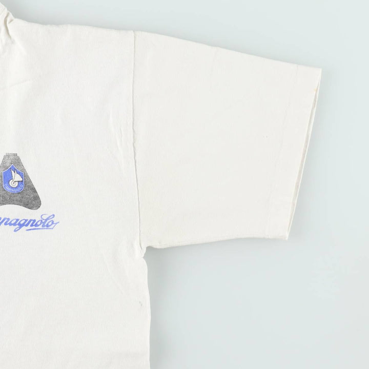 90'S BELTON Campagnolo Advertising T-Shirt, Made in USA, Men's Size L (Equivalent), Vintage cotton white type Vintage Second Hand
