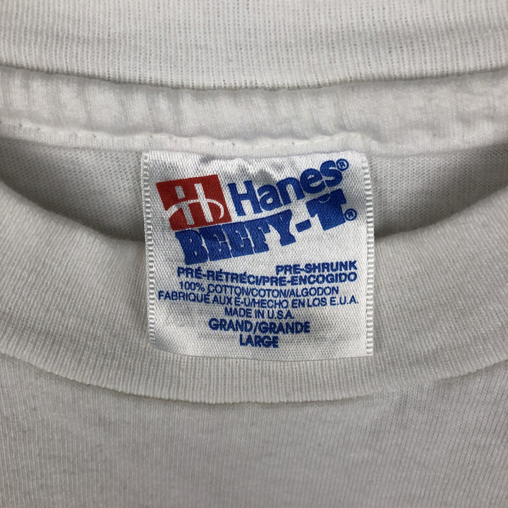 90'S Hanes BEEFY-T Bubba Burgers Hawaii Advertising T-Shirt, Made in USA, Men's Size L (approx.), Vintage cotton white type Vintage Second Hand