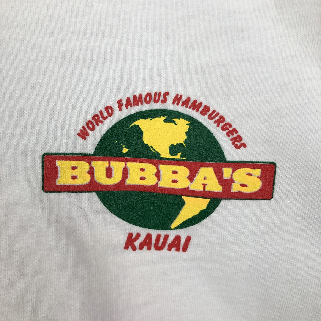90'S Hanes BEEFY-T Bubba Burgers Hawaii Advertising T-Shirt, Made in USA, Men's Size L (approx.), Vintage cotton white type Vintage Second Hand