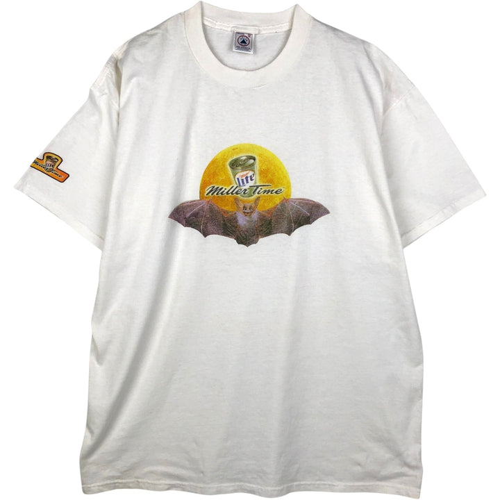 Delta Miller Lite Advertising T-Shirt, Men's Size XL (approx.) cotton white type Vintage Second Hand
