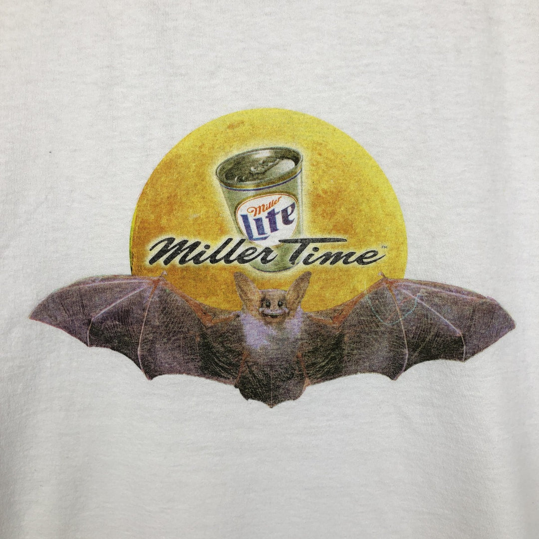 Delta Miller Lite Advertising T-Shirt, Men's Size XL (approx.) cotton white type Vintage Second Hand