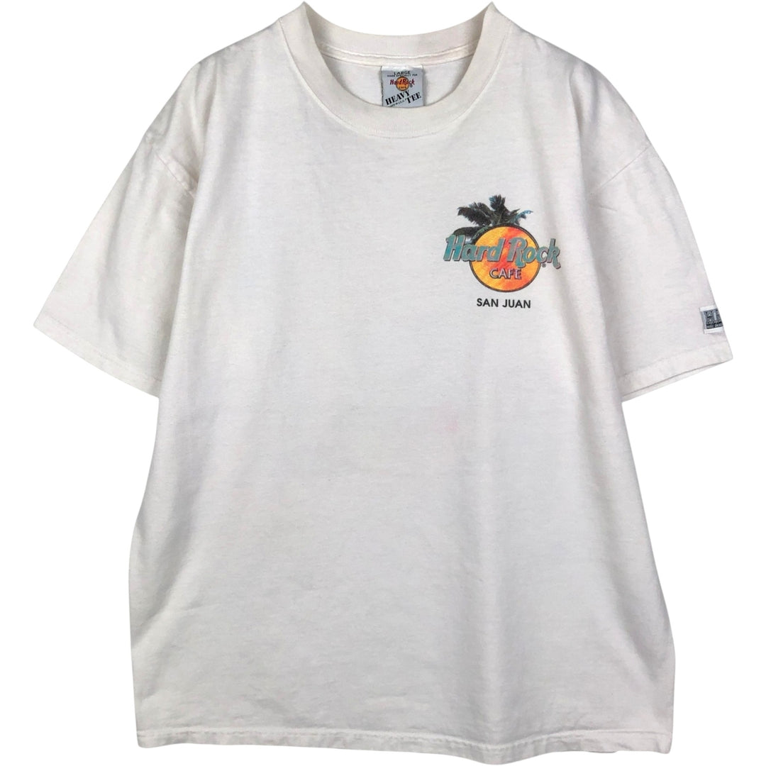 HARD ROCK CAFE Hard Rock Cafe Advertising T-shirt Made in USA Men's L size cotton white type Vintage Second Hand
