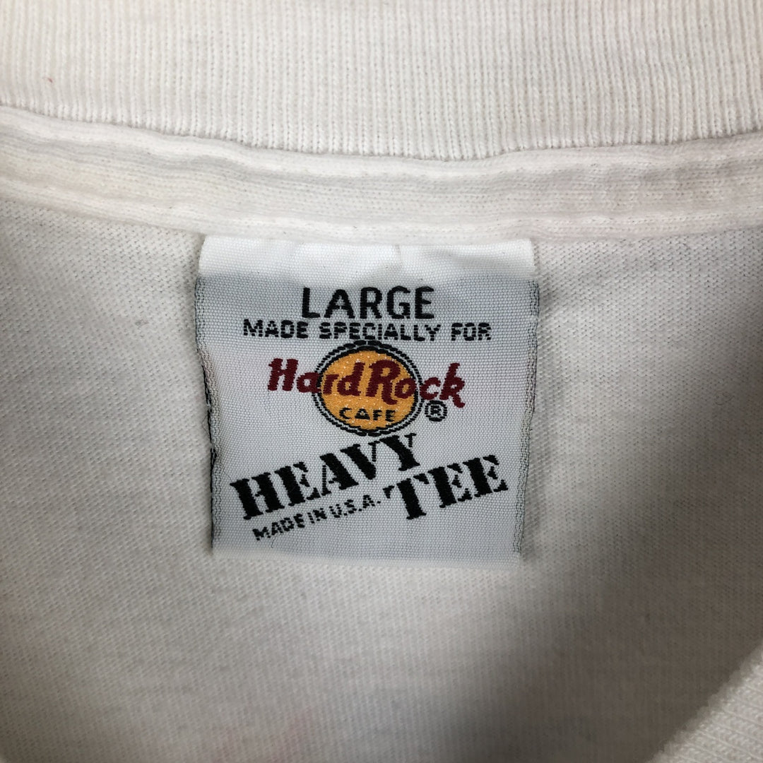 HARD ROCK CAFE Hard Rock Cafe Advertising T-shirt Made in USA Men's L size cotton white type Vintage Second Hand