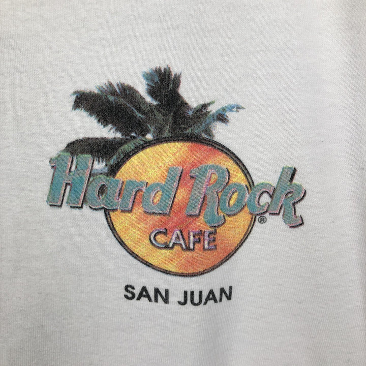 HARD ROCK CAFE Hard Rock Cafe Advertising T-shirt Made in USA Men's L size cotton white type Vintage Second Hand