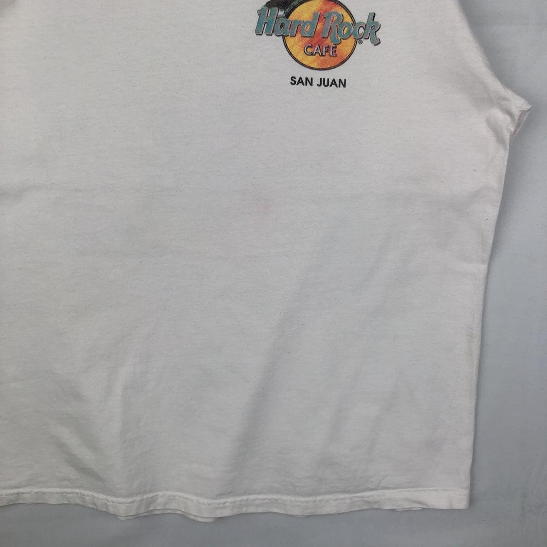 HARD ROCK CAFE Hard Rock Cafe Advertising T-shirt Made in USA Men's L size cotton white type Vintage Second Hand