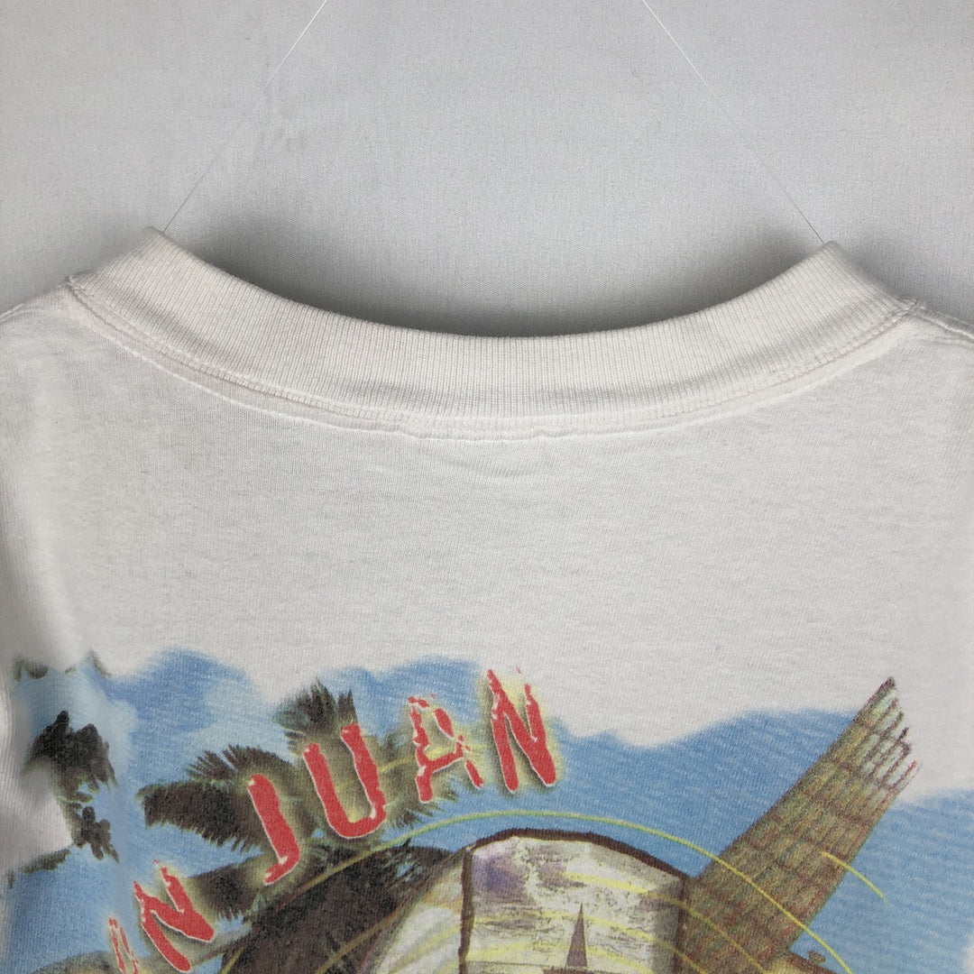 HARD ROCK CAFE Hard Rock Cafe Advertising T-shirt Made in USA Men's L size cotton white type Vintage Second Hand