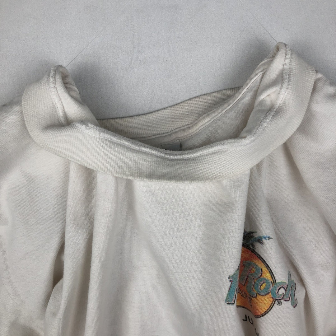 HARD ROCK CAFE Hard Rock Cafe Advertising T-shirt Made in USA Men's L size cotton white type Vintage Second Hand